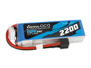 Gens ace 2200mAh 11.1V 3S 11.1V 25C Lipo Battery Pack with 1to3 Plug for RC Plane