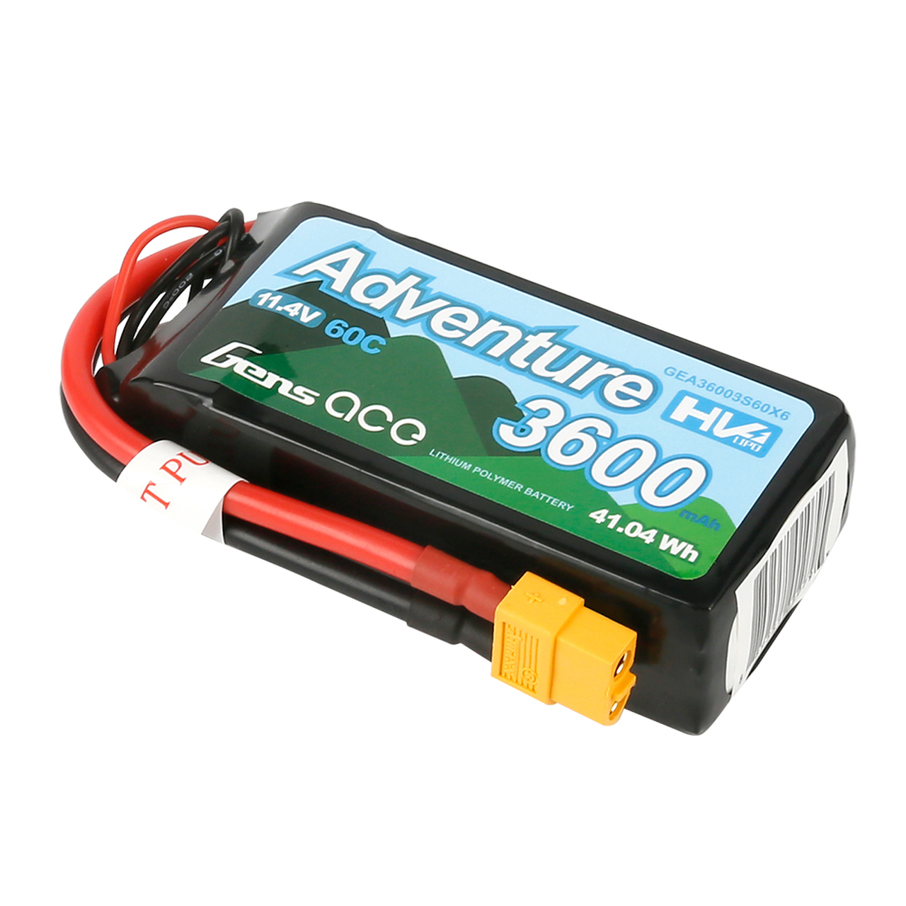 Gens Ace Adventure High Voltage 3600mAh 3S1P 11.4V 60C Lipo Battery with XT60 Plug - Image 4