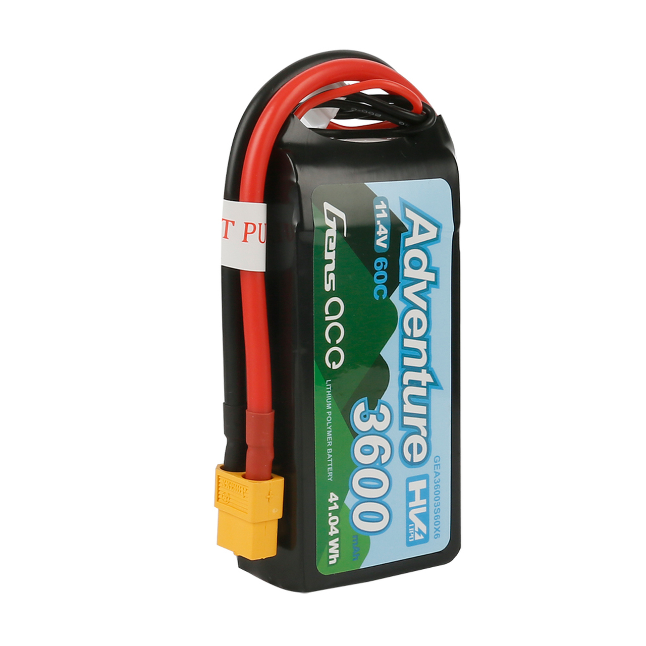 Gens Ace Adventure High Voltage 3600mAh 3S1P 11.4V 60C Lipo Battery with XT60 Plug - Image 3
