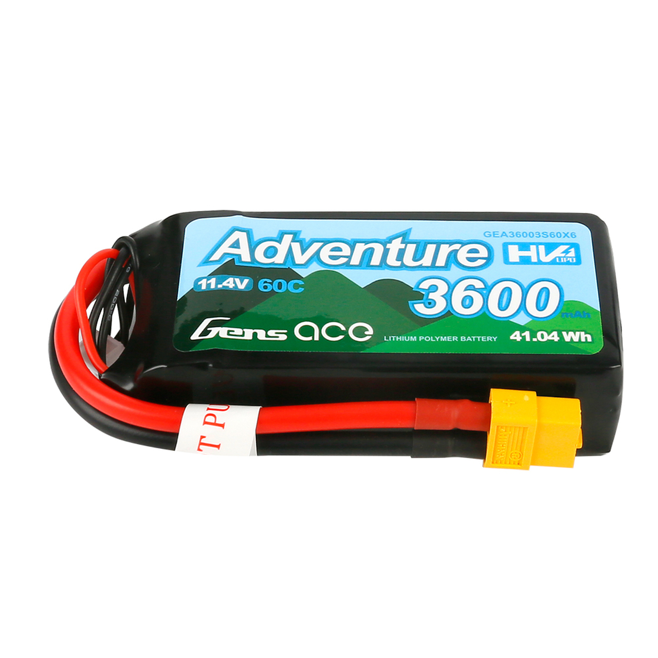 Gens Ace Adventure High Voltage 3600mAh 3S1P 11.4V 60C Lipo Battery with XT60 Plug - Image 2