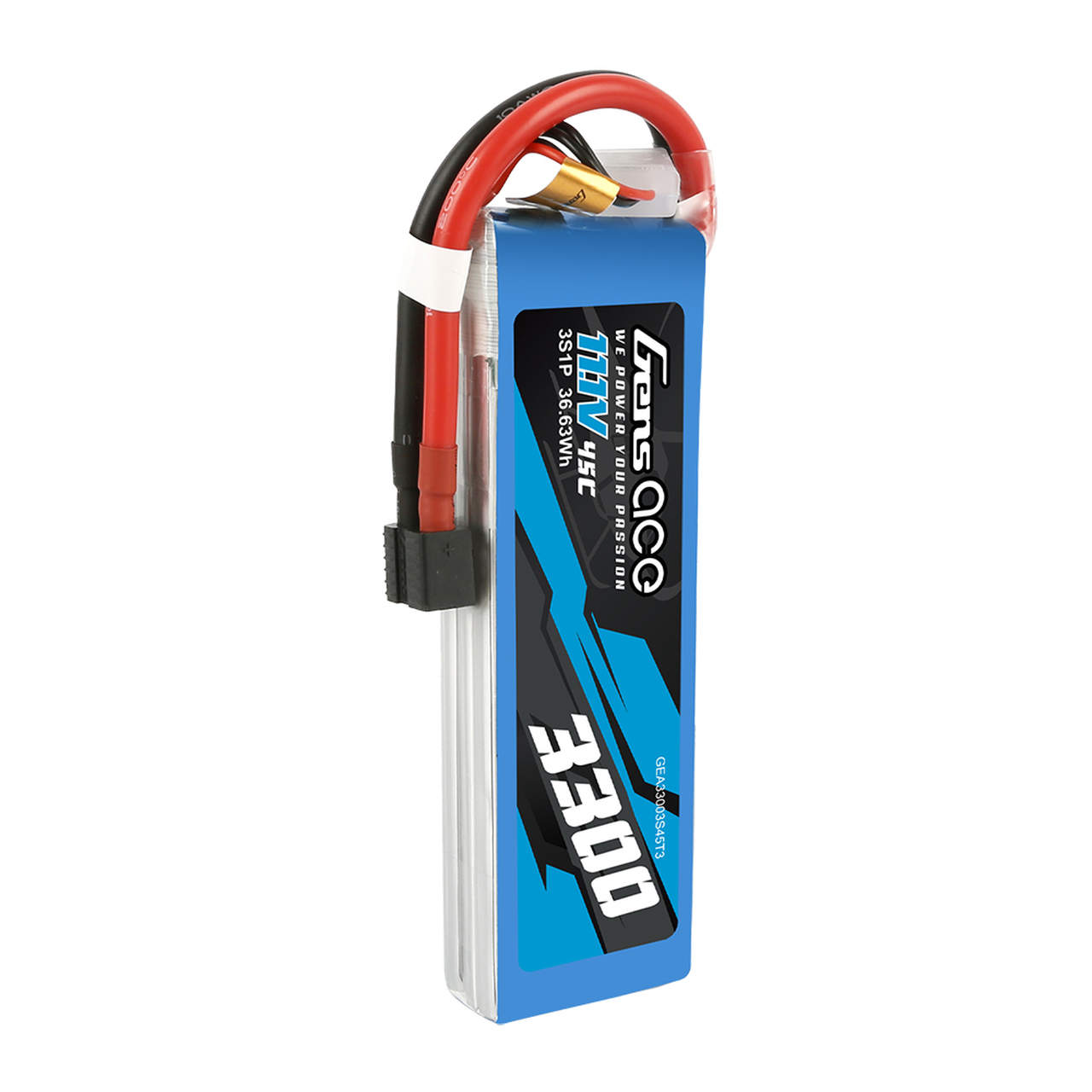 Gens Ace 3300mAh 45C 4S1P 14.8V Lipo Battery Pack with EC3 and Deans adapter