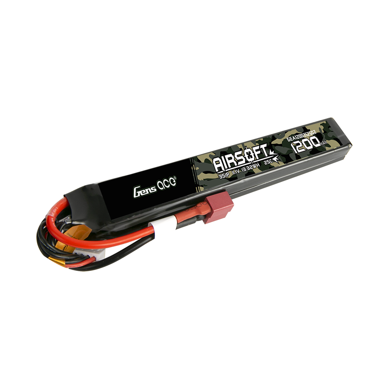Gens ace 25C 1200mAh 3S1P 11.1V 2X Airsoft Gun Battery with Dean Plug - Image 2