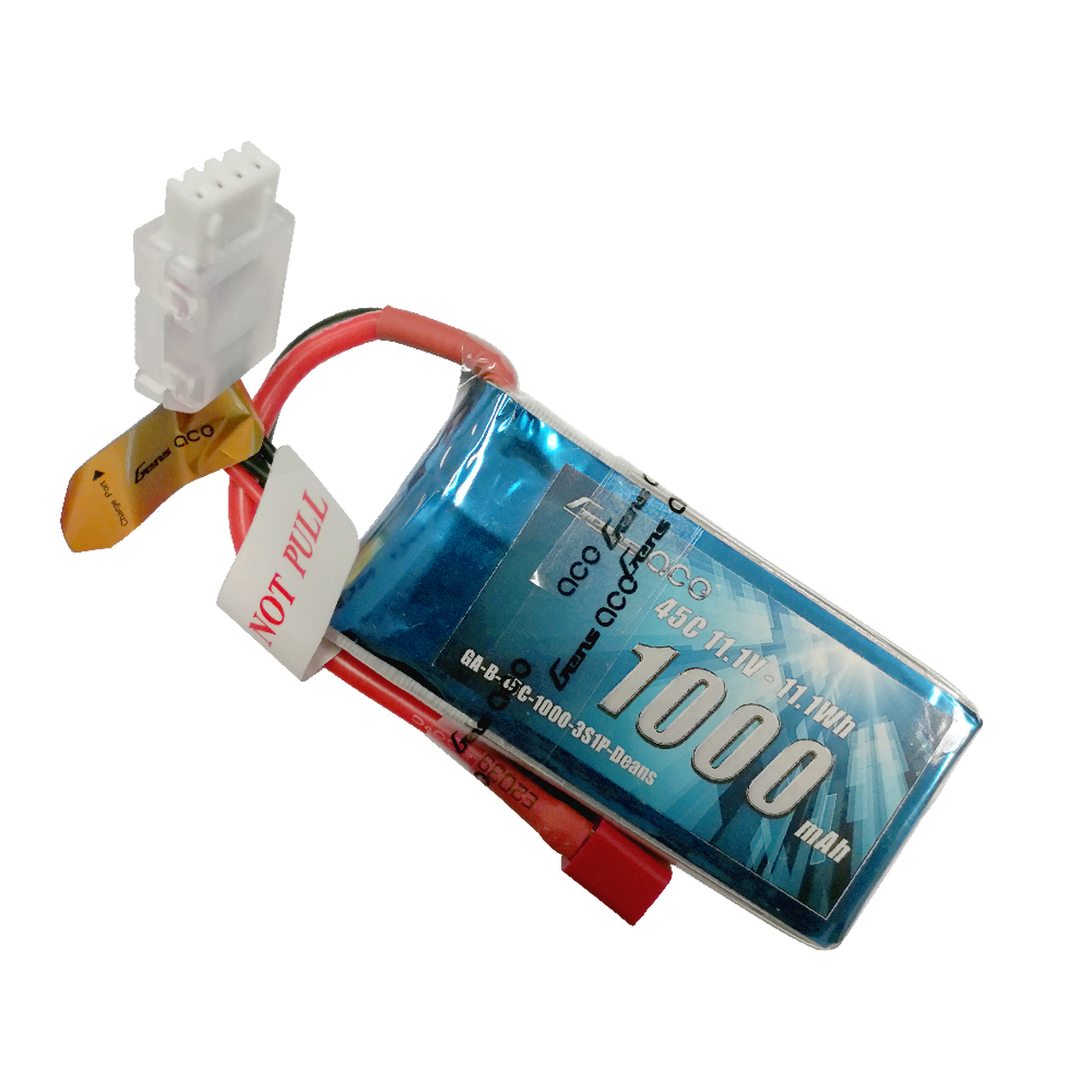 Gens Ace 11.1V 45C 3S 1000mAh Lipo Battery Pack with Deans Plug - Image 3