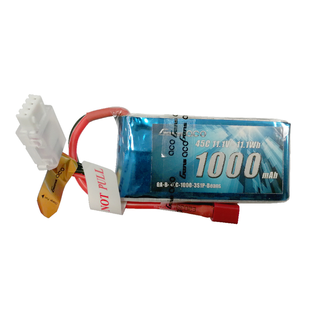 Gens Ace 11.1V 45C 3S 1000mAh Lipo Battery Pack with Deans Plug