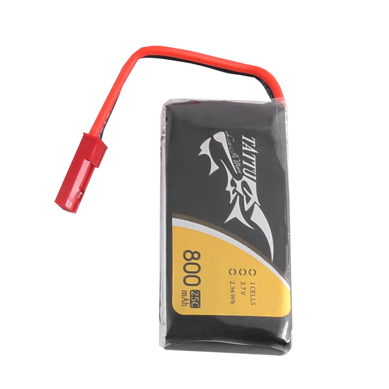 Tattu 800mAh 3.7V 25C 1S1P Lipo Battery Pack with JST plug (6pcs) - Image 2