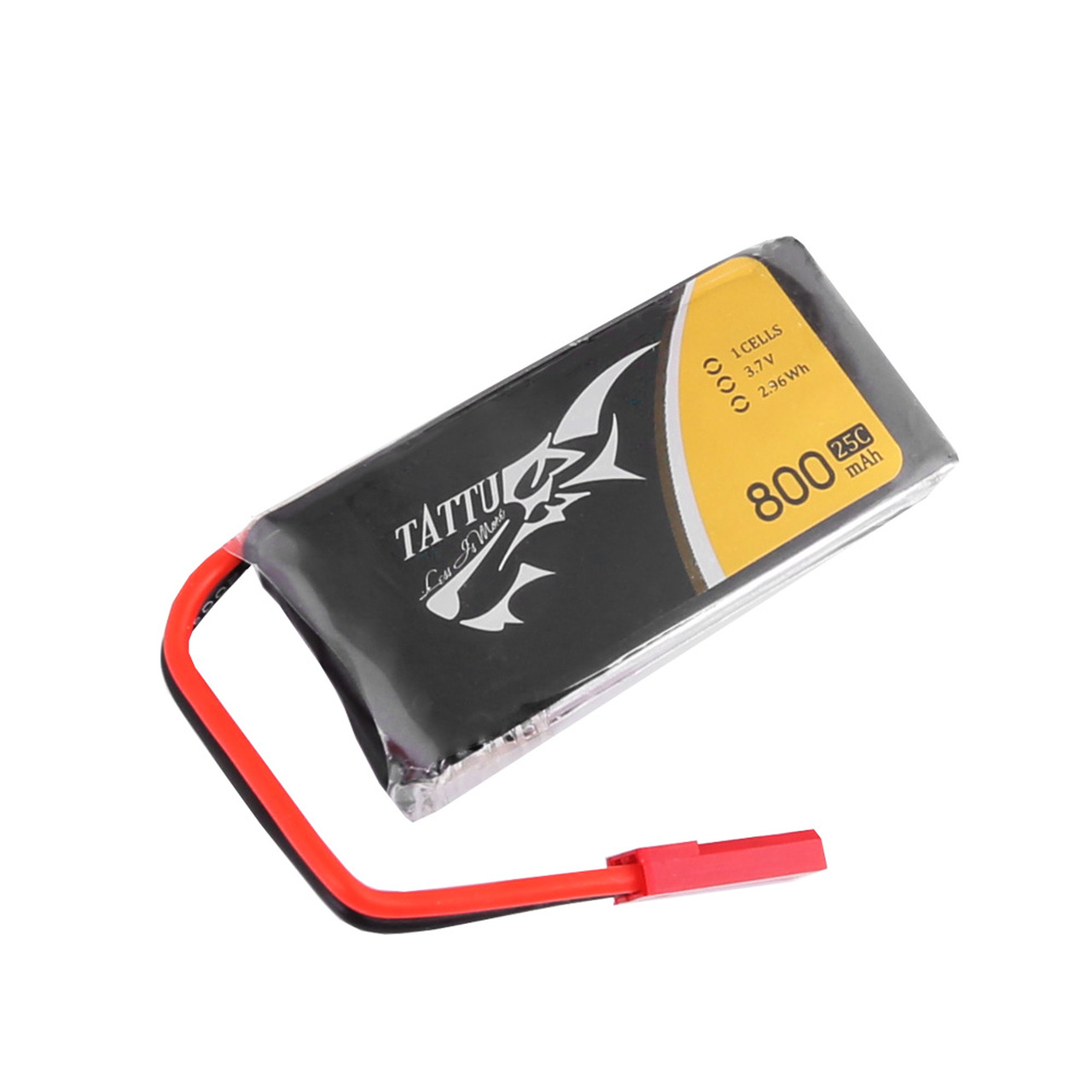 Tattu 800mAh 3.7V 25C 1S1P Lipo Battery Pack with JST plug (6pcs) - Image 3