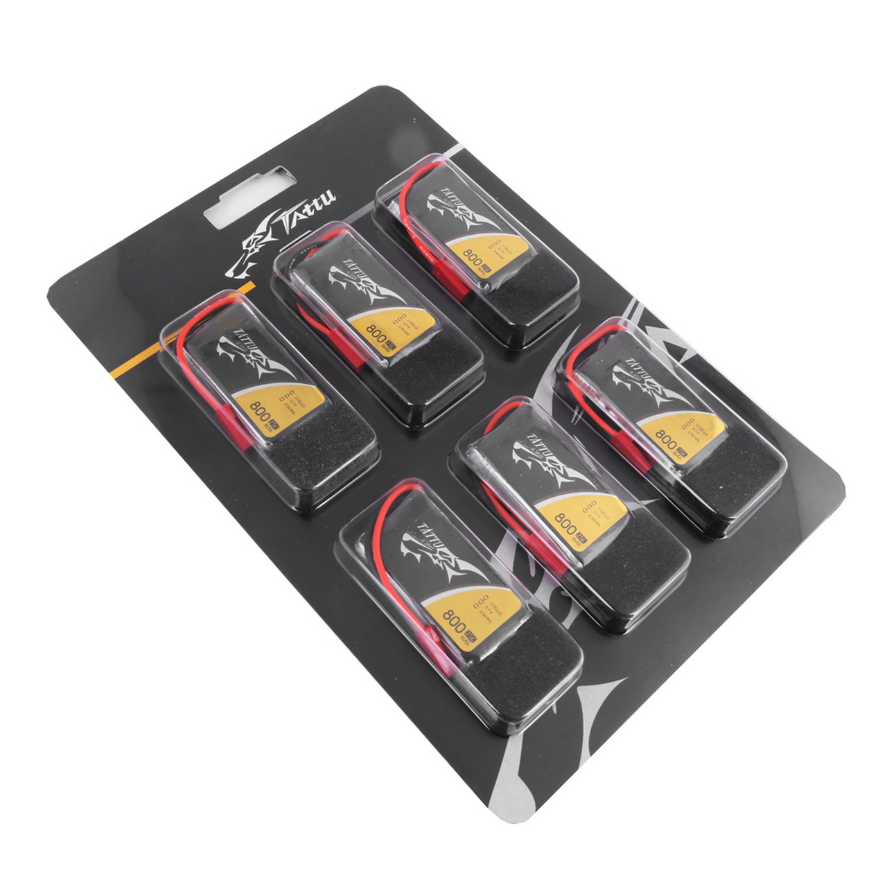 Tattu 800mAh 3.7V 25C 1S1P Lipo Battery Pack with JST plug (6pcs)