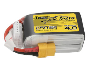 Tattu R-Line Version 4.0 850mAh 14.8V 130C 4S1P Lipo Battery Pack with XT60 Plug