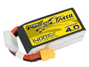 Tattu R-Line Version 4.0 1400mAh 14.8V 130C 4S1P Lipo Battery Pack with XT60 Plug