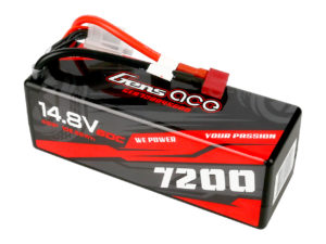 Gens ace 7200mAh 14.8V 60C 4S1P HardCase Lipo Battery 14# with Deans Plug