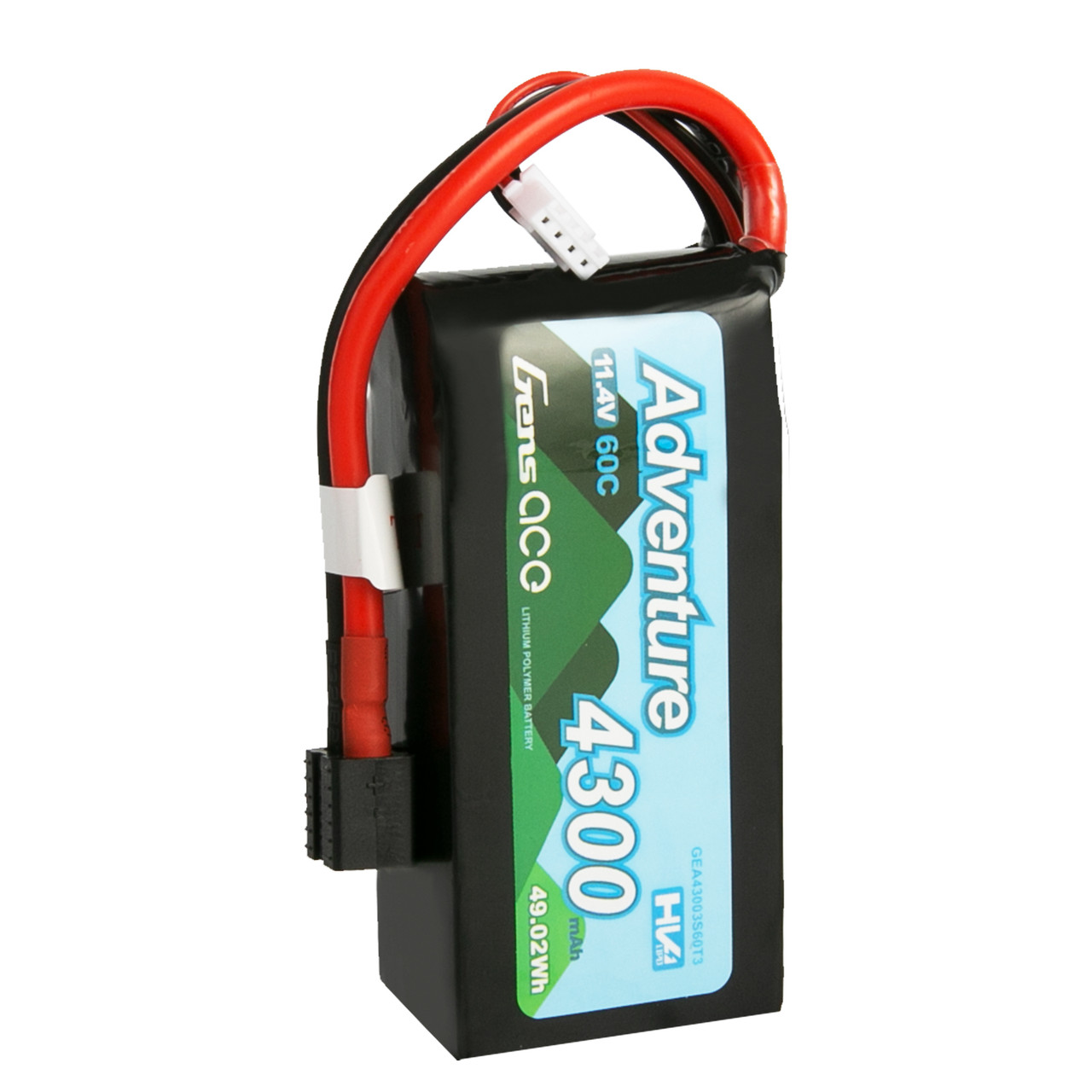 Gens Ace Adventure High Voltage 4300mAh 3S1P 11.4V 60C Lipo Battery with Deans and XT60 adapter - Image 6