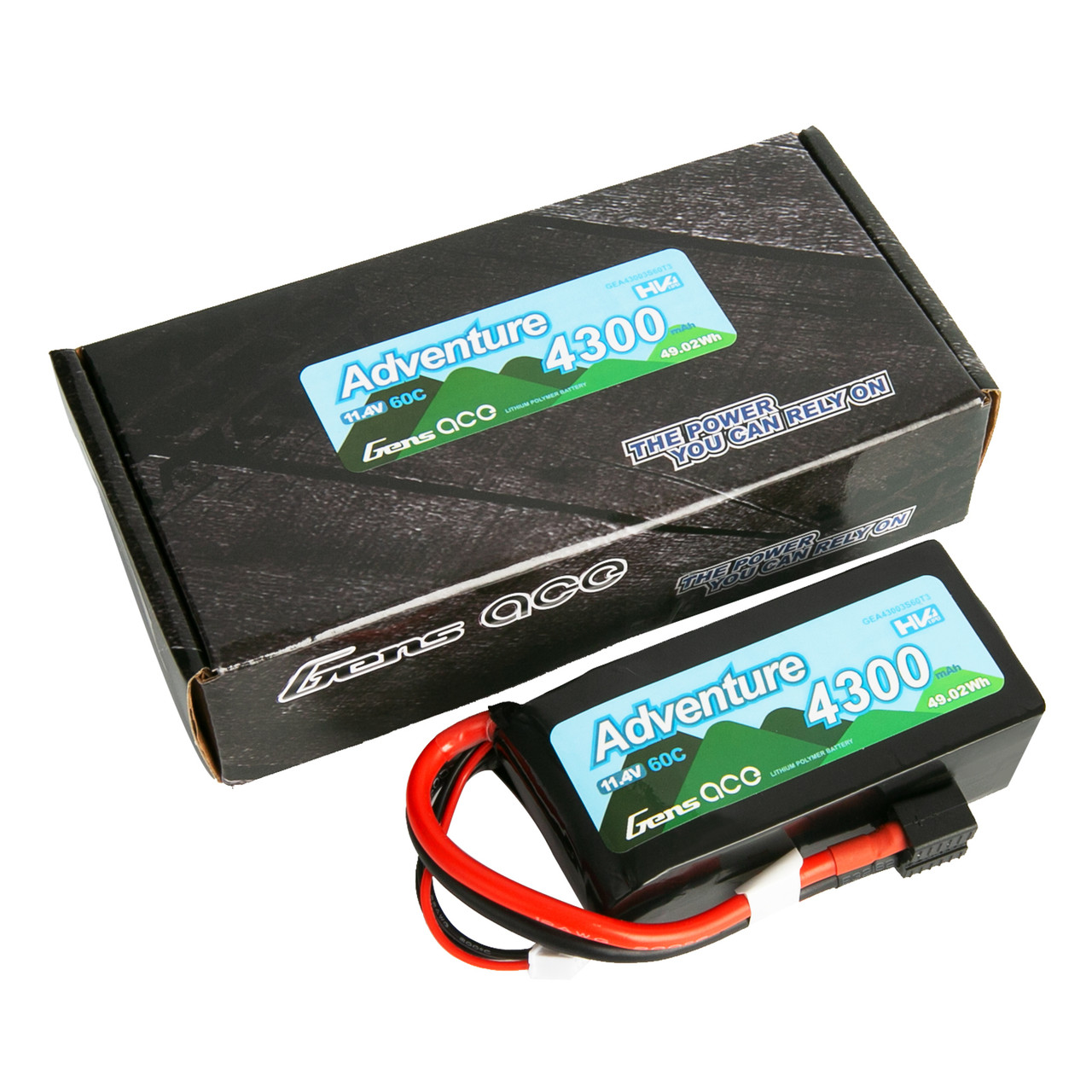 Gens Ace Adventure High Voltage 4300mAh 3S1P 11.4V 60C Lipo Battery with Deans and XT60 adapter - Image 3