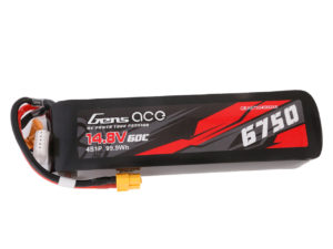 Gens ace 6750mAh 14.8V 4S1P 60C Lipo Battery 12# with 4.0mm bullet to XT60 plug