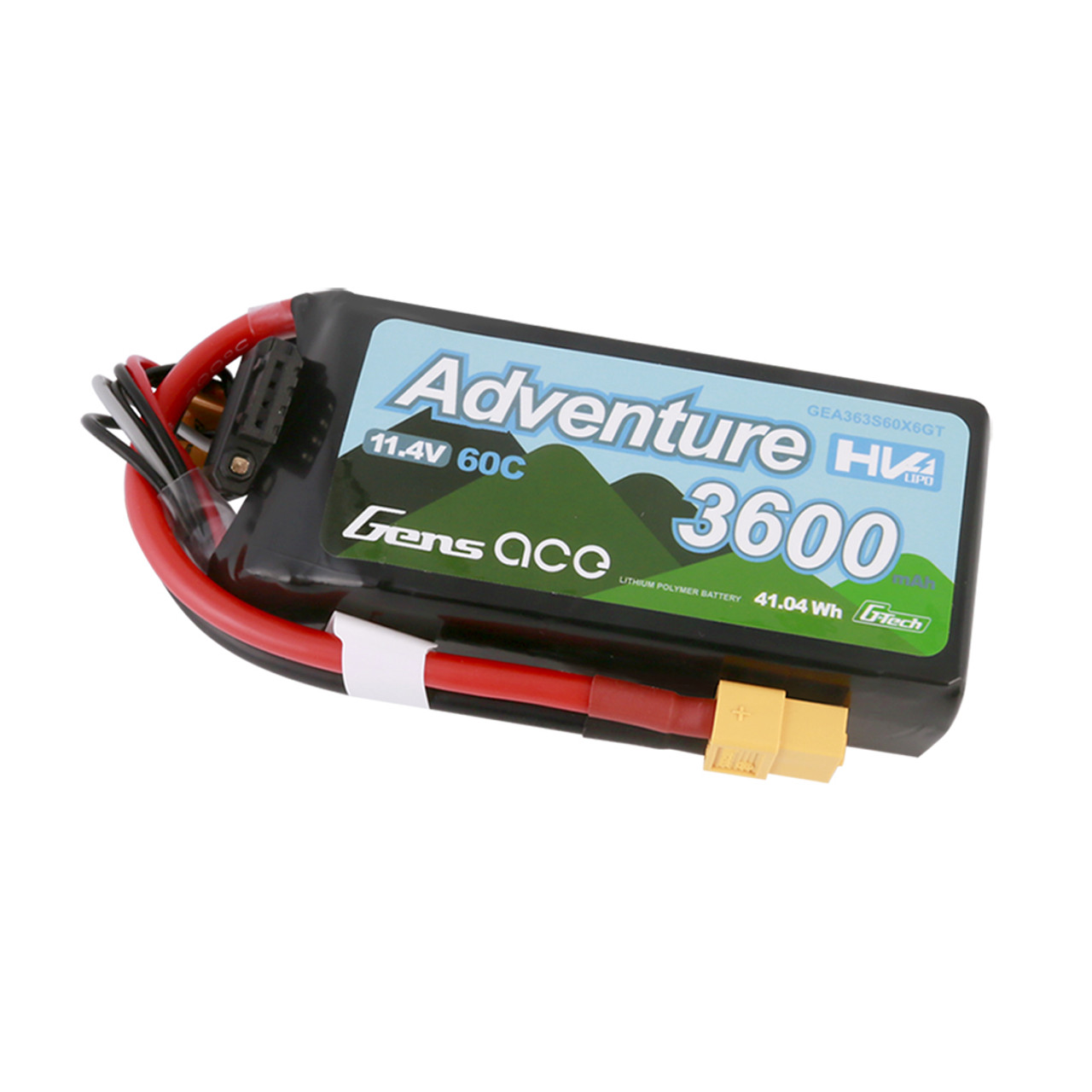 Gens Ace Adventure High Voltage 3600mAh 3S1P 11.4V 60C G-techLipo Battery with XT60 Plug - Image 3