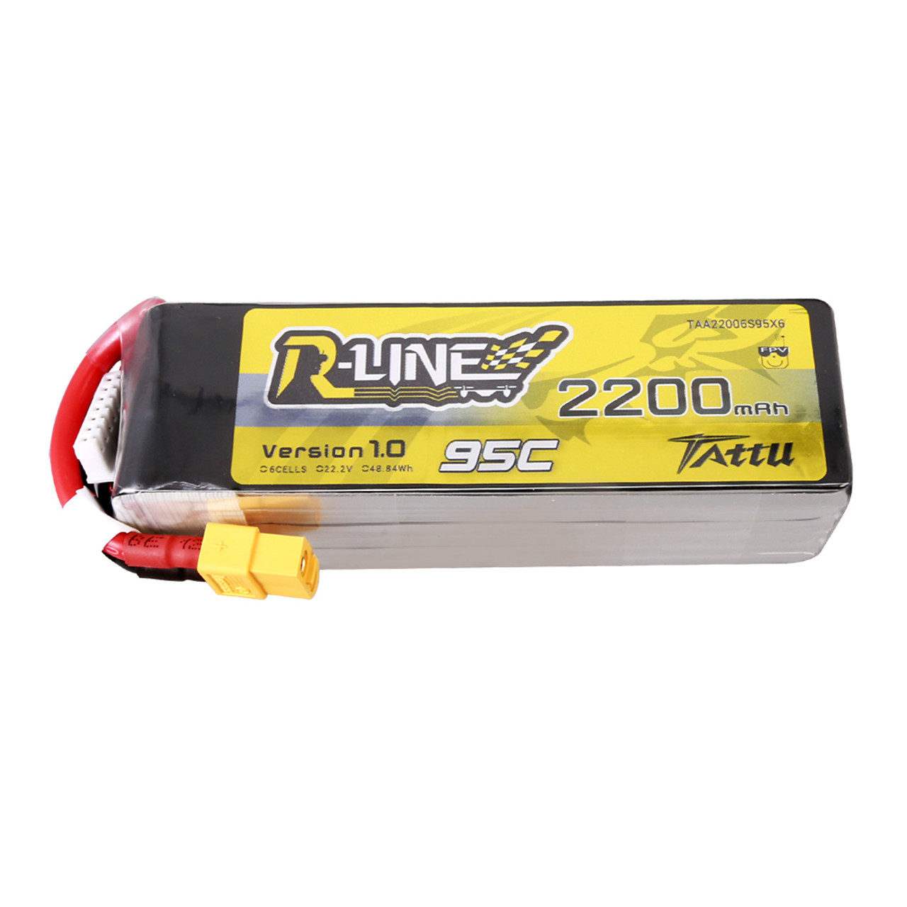 Tattu R-Line 22.2V 2200mah 6S 95C FPV Lipo Battery with XT60 Plug For 7" Quad