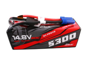 Gens ace G-Tech 5300mAh 14.8V 60C 4S1P HardCase Lipo Battery14# with EC5 Plug