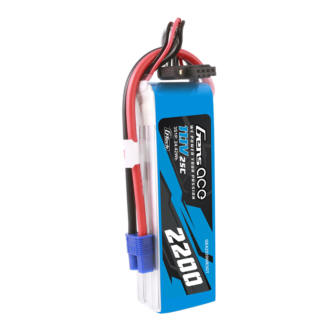 Gens ace G-Tech 2200mAh 11.1V 60C 3S1P Lipo Battery Pack with EC3 Plug - Image 4