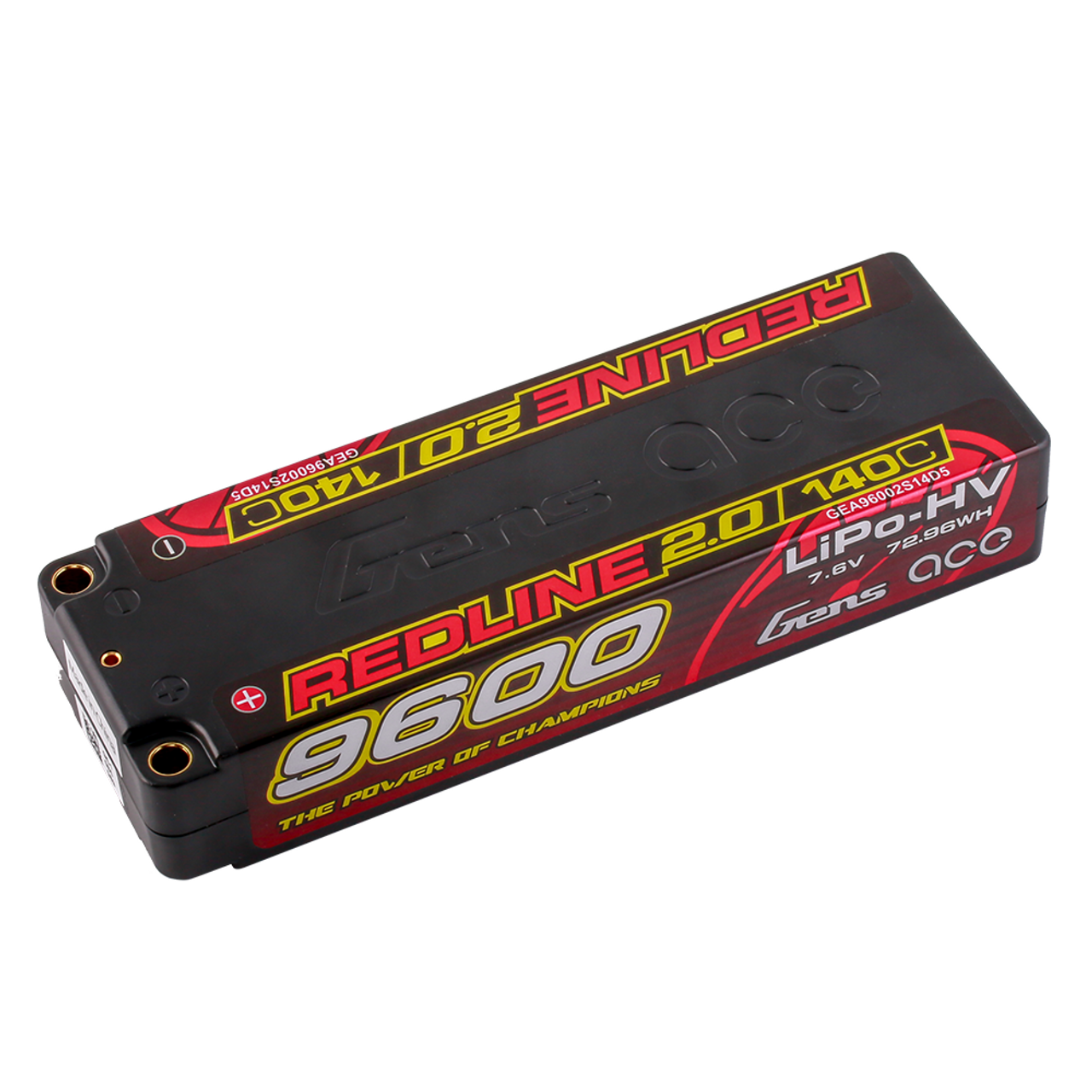Gens ace 9600mAh 2S 7.6V 140C HardCase 58# Redline 2.0 Series Lipo Battery with 5.0mm bullet - Image 3