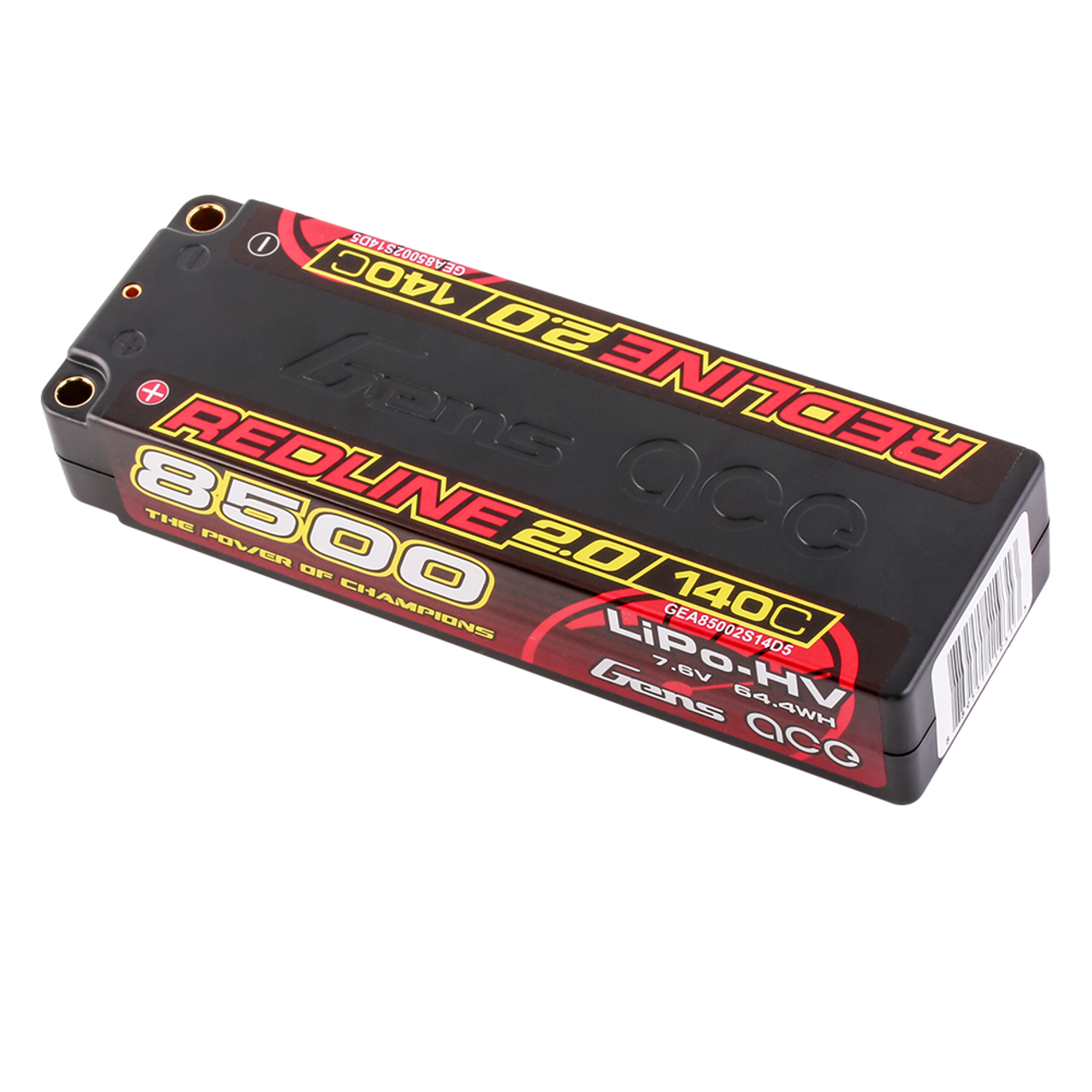 Gens ace 8500mAh 2S 7.6V 140C HardCase 58# Redline 2.0 Series Lipo Battery with 5.0mm bullet - Image 3