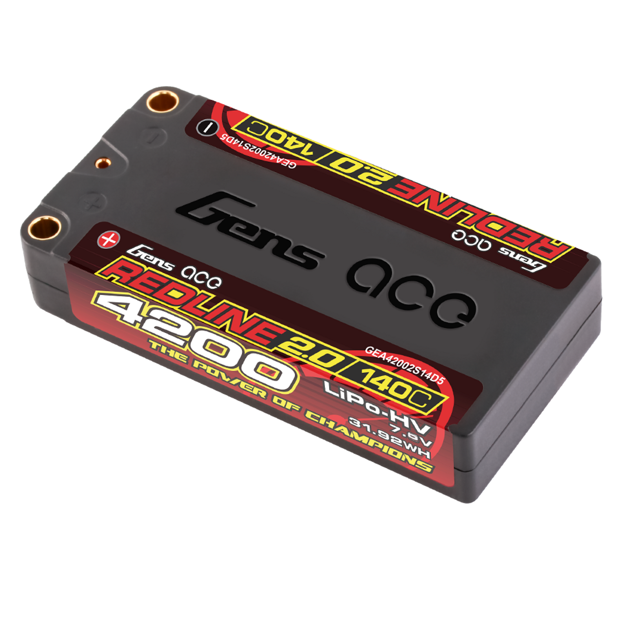 Gens ace Redline 2.0 Series 4200mAh 2S 140C 7.6V HardCase 111# HV Shorty Lipo Battery with 5.0mm bullet - Image 3