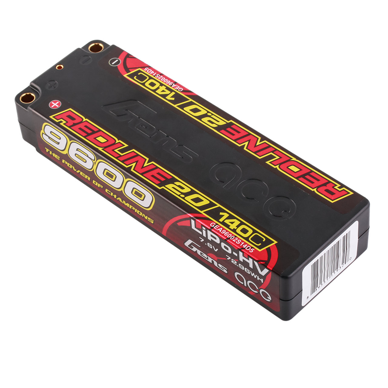 Gens ace 9600mAh 2S 7.6V 140C HardCase 58# Redline 2.0 Series Lipo Battery with 5.0mm bullet - Image 2