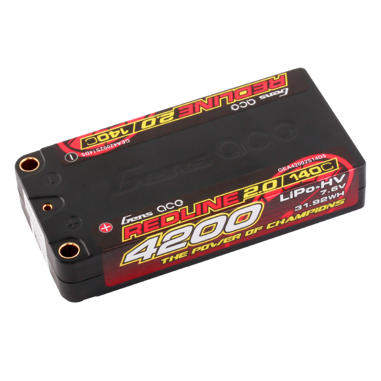 Gens ace Redline 2.0 Series 4200mAh 2S 140C 7.6V HardCase 111# HV Shorty Lipo Battery with 5.0mm bullet - Image 2