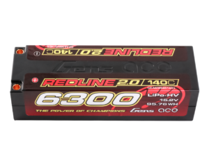 Gens ace 6300mAh 4S 15.2V 140C HardCase 59# Redline 2.0 Series Lipo Battery with 5.0mm bullet