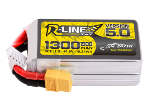 Tattu R-Line Version 5.0 1300mAh 4S 14.8V 150C Lipo Battery Pack with XT60 Plug