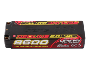 Gens ace 9600mAh  2S 7.6V 140C HardCase 58# Redline 2.0 Series Lipo Battery with 5.0mm bullet