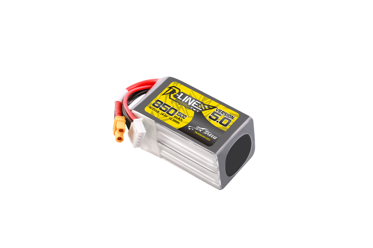 Tattu R-Line Version 5.0 850mAh 4S 14.8V 150C Lipo Battery Pack with XT30U-F Plug - Image 2