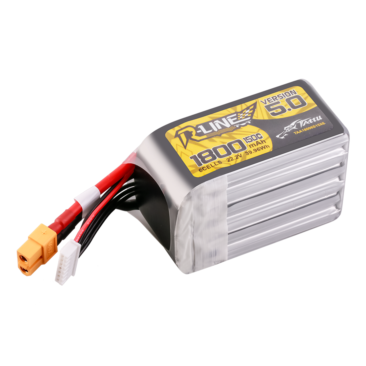 Tattu R-Line Version 5.0 1800mAh 6S 150C 22.2V Lipo Battery Pack with XT60 Plug - Image 2