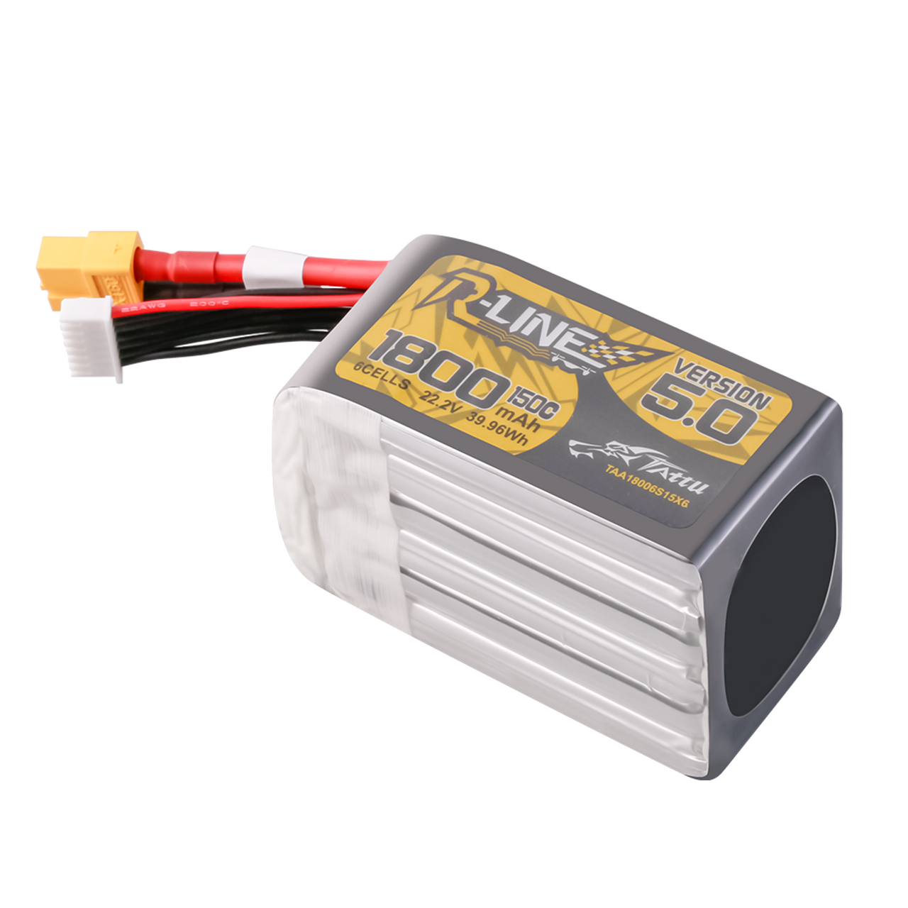 Tattu R-Line Version 5.0 1800mAh 6S 150C 22.2V Lipo Battery Pack with XT60 Plug - Image 3