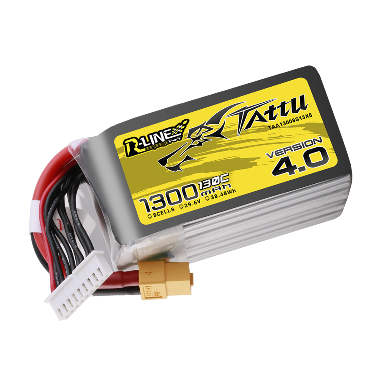 Tattu 1300mAh 8S 130C 29.6V R-Line Version 4.0 Lipo Battery Pack With XT60 Plug - Image 2