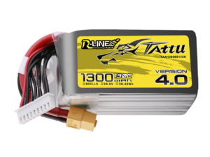 Tattu 1300mAh 8S 130C 29.6V R-Line Version 4.0 Lipo Battery Pack With XT60 Plug
