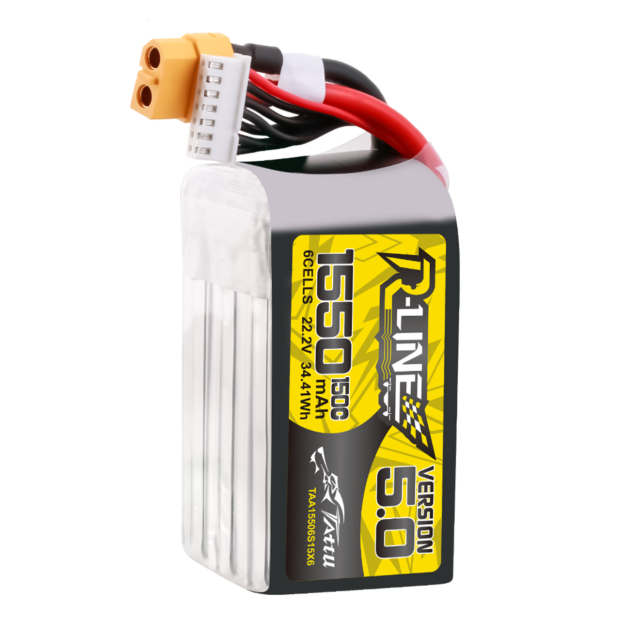 Tattu R-Line Version 5.0 1550mAh 6S 150C 22.2V Lipo Battery Pack with XT60 Plug - Image 4