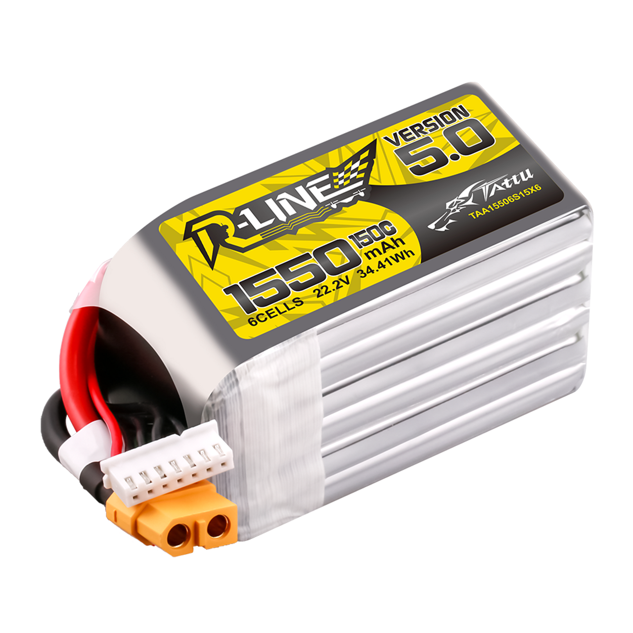 Tattu R-Line Version 5.0 1550mAh 6S 150C 22.2V Lipo Battery Pack with XT60 Plug - Image 3