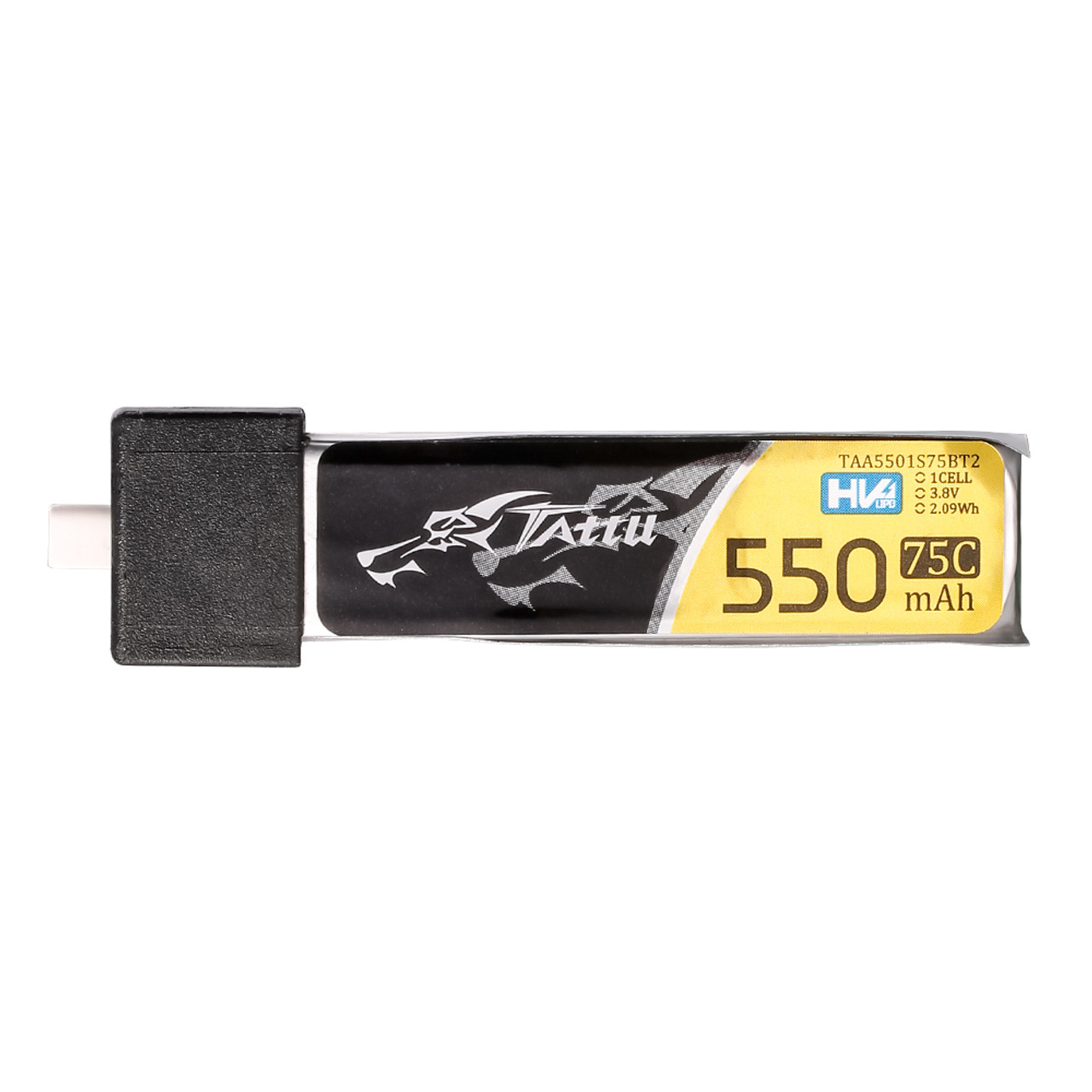 Tattu 1S 550mAh 75C 3.8V High Voltage Lipo Battery Pack with BT 2.0 Plug (5pcs)