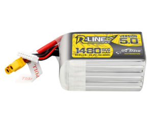 Tattu R-Line Version 5.0 1480mAh 6S 150C 22.2V Lipo Battery Pack with XT60 Plug