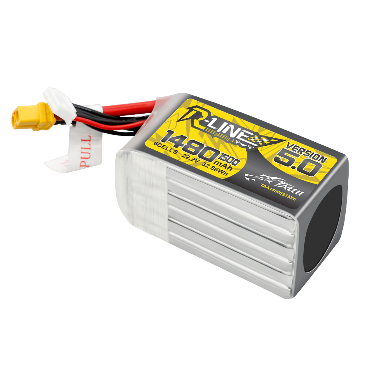 Tattu R-Line Version 5.0 1480mAh 6S 150C 22.2V Lipo Battery Pack with XT60 Plug - Image 3