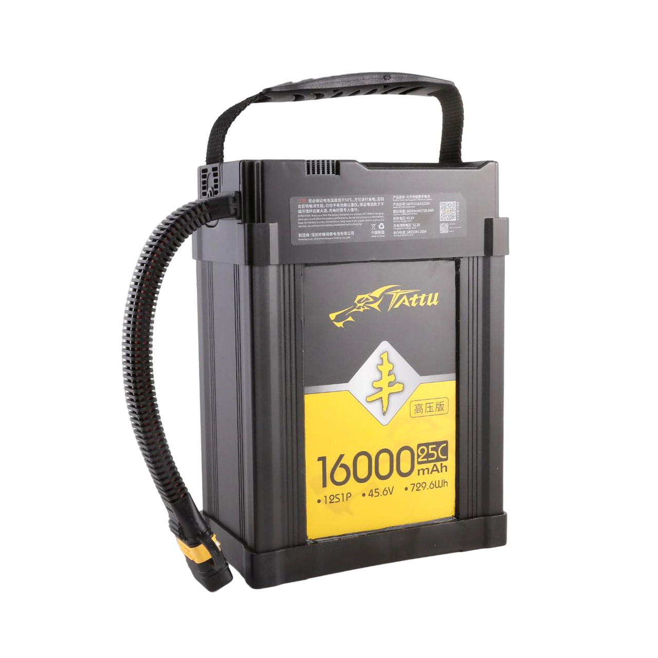 Tattu 16000mAh 45.6V 25C 12S1P High Voltage Lipo Battery Pack with AS150U-F