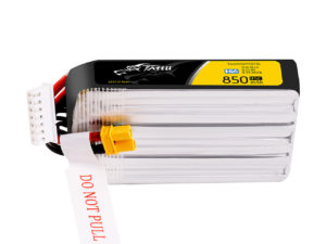 Tattu 850mAh 6S 95C22.8V HV Lipo Battery Long Pack with XT30 Plug
