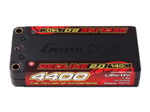 Gens ace 4400mAh 2S 140C 7.6V HardCase 111# HV Shorty Redline 2.0 Series Lipo Battery with 5.0mm bullet