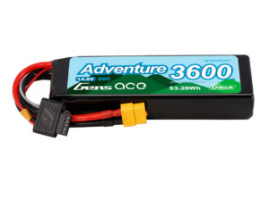 Gens ace 3600mAh 4S 60C 14.8V Adventure  G-tech Lipo Battery with  aXT60 plug