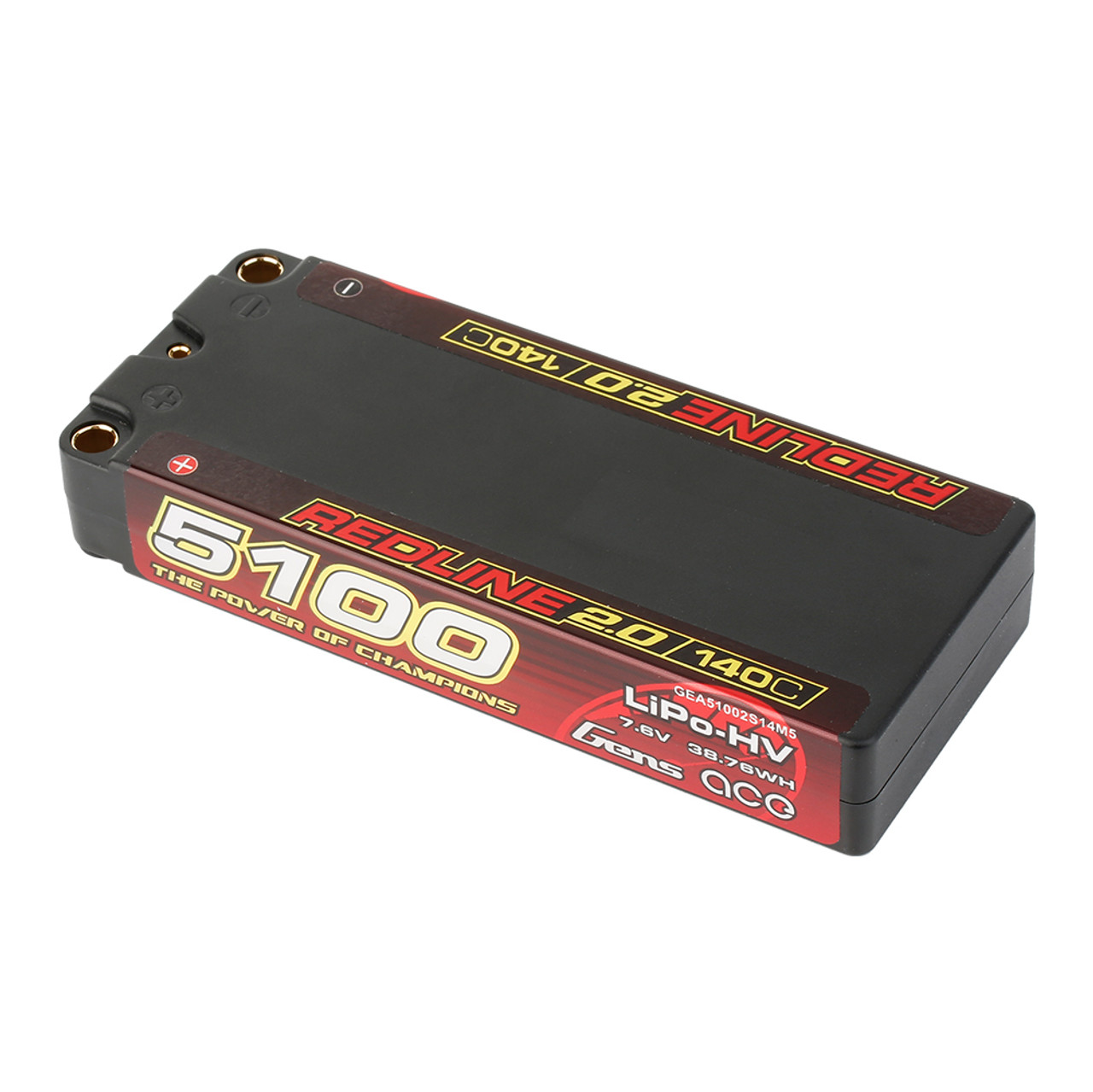 Gens ace Redline 2.0 5100mAh 2S 140C 7.6V HV Lipo Battery with 5.0mm bullet - Image 3