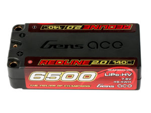 Gens ace Redline 2.0 6500mAh 2S 140C 7.6V  Lipo Battery with 5.0mm bullet