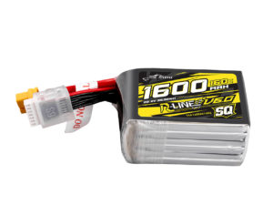 Tattu R-Line Version 6.0 1600mAh 160C 6S 22.2V SQ Lipo Battery Pack with XT60 Plug