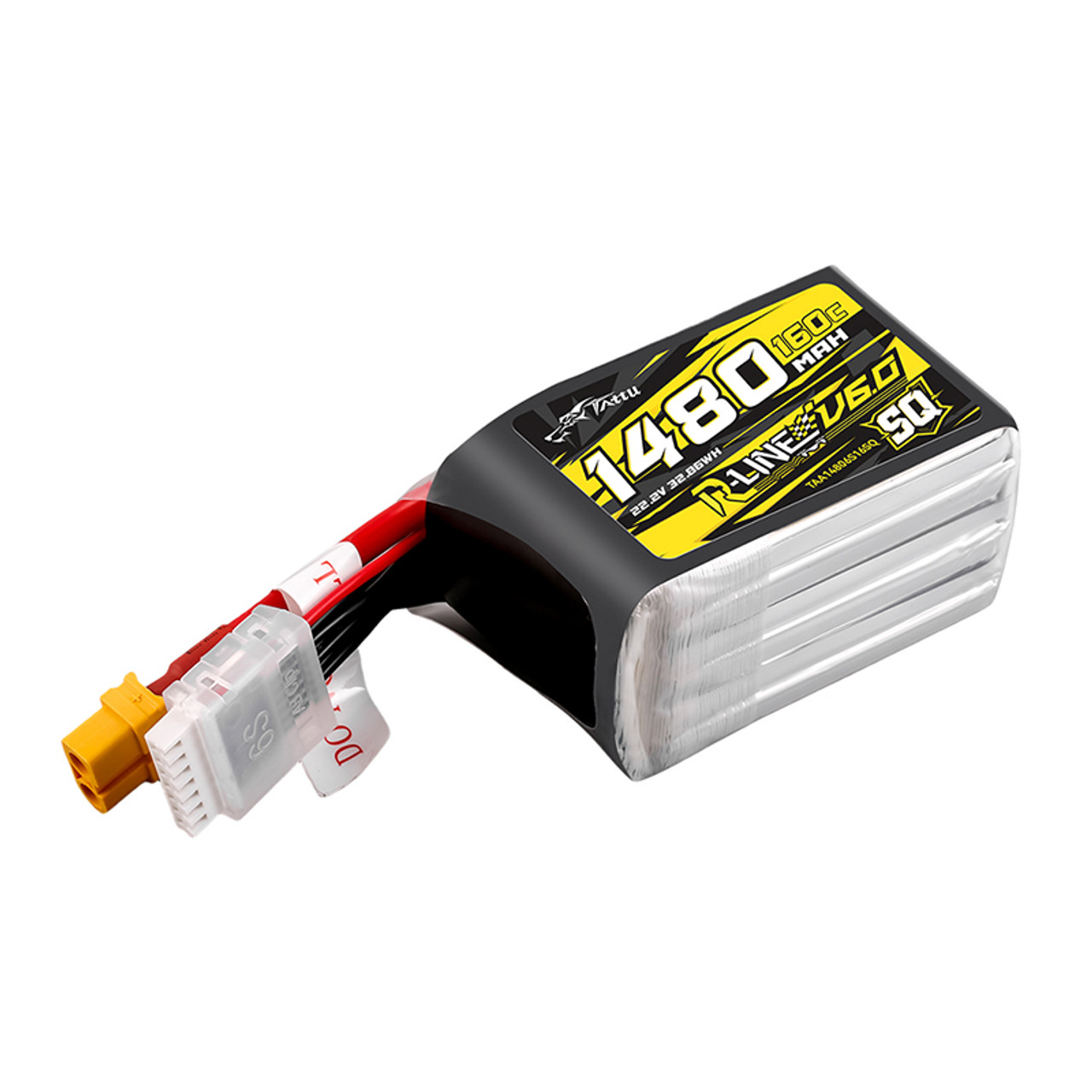 Tattu R-Line Version 6.0 1480mAh 160C 6S 22.2V SQ Lipo Battery Pack with XT60 Plug - Image 3