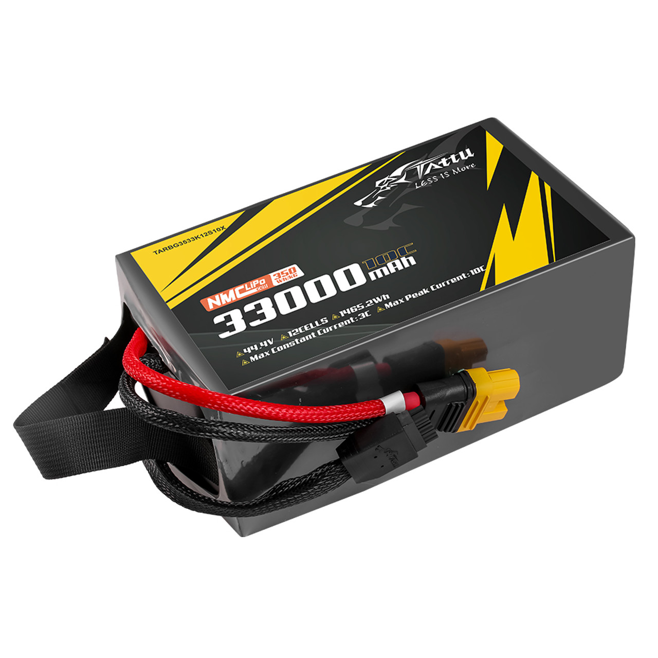 Tattu Semi-solid State 350Wh/kg 33000mAh 10C 44.4V 12S1P Lipo Battery Pack with AS150U-F plug - Image 2