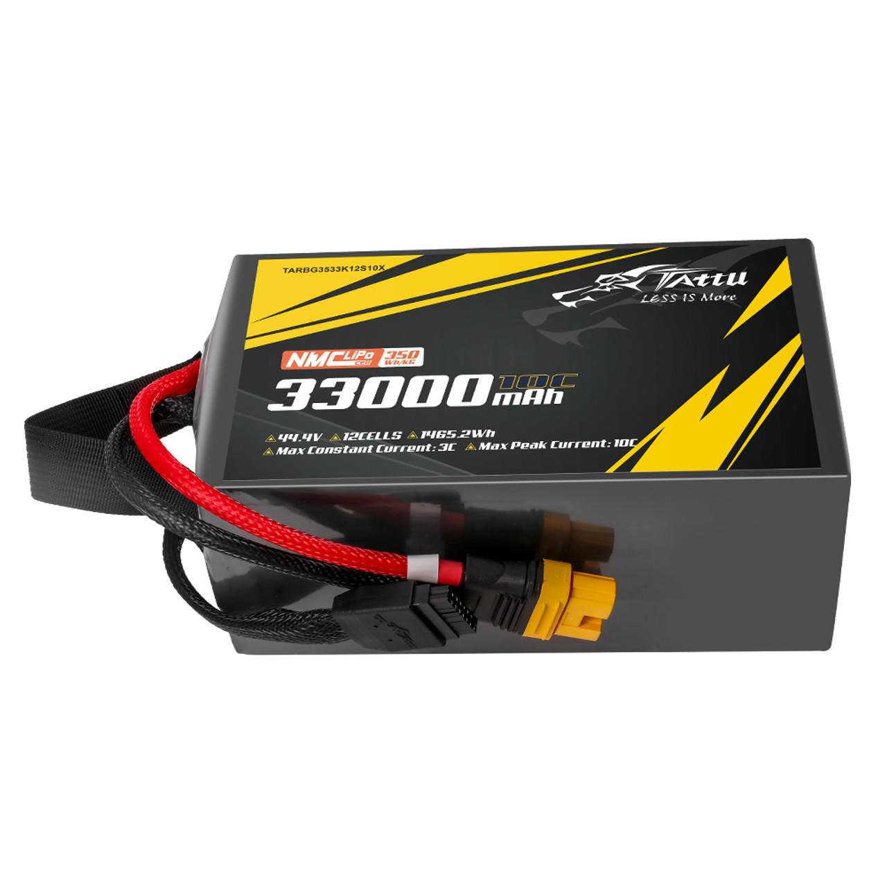 Tattu Semi-solid State 350Wh/kg 33000mAh 10C 44.4V 12S1P Lipo Battery Pack with AS150U-F plug