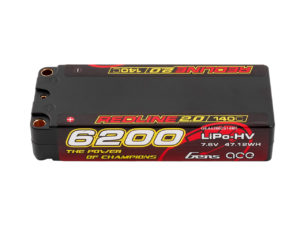 Gens ace Redline 2.0 Series 6200mAh 2S1P 7.6V 140C HardCase HV Lipo Battery Pack with Hardcase 132#